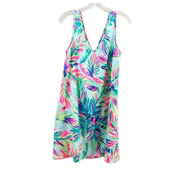 Lilly Pulitzer Anamaria On Island Time Blue/Pink/Green Sleeveless Shift Dress - Picture 6 of 7
